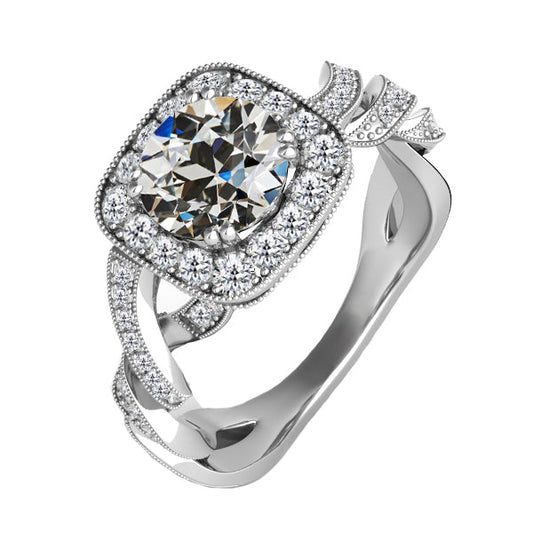 Premium Halo-Verlobungsring 3,50 Karat – Hauptansicht