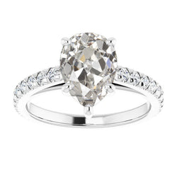 Handgefertigter Solitär-Ring mit Akzenten – Diamant 3 Karat |