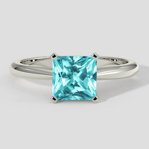 Lebendiger 1,75 Karat Kissen-Paraiba-Ring