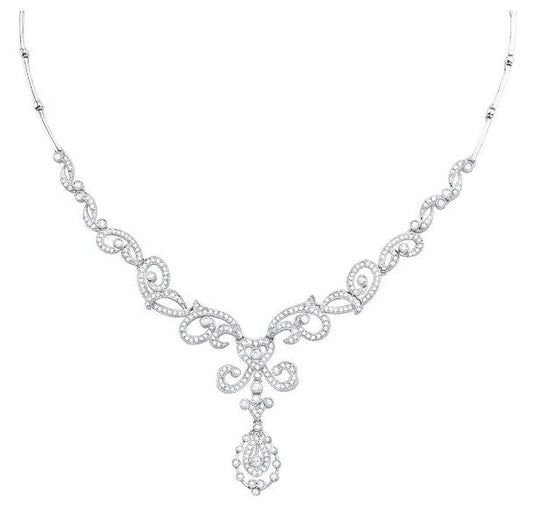 Like La Belle Epoque Jewelry Damen-Halskette Mit Natürliche Diamanten Im Brillantschliff Von 8 Karat