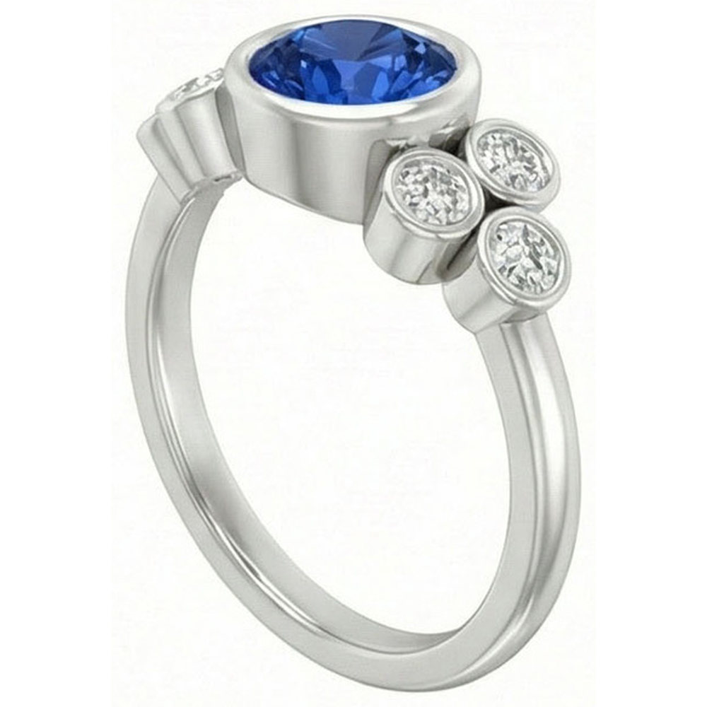 echter round diamant 2.70Karat ring Profilansicht