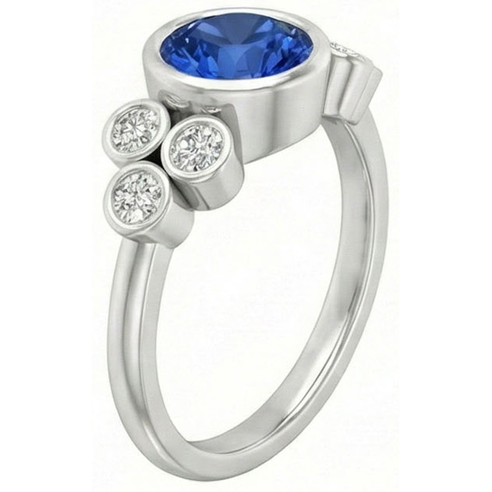 echter round diamant 2.70Karat ring Draufsicht