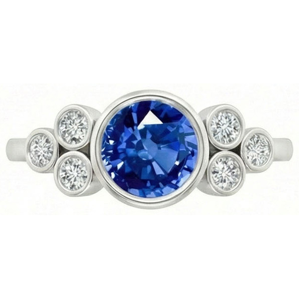echter round diamant 2.70Karat ring Seitenansicht