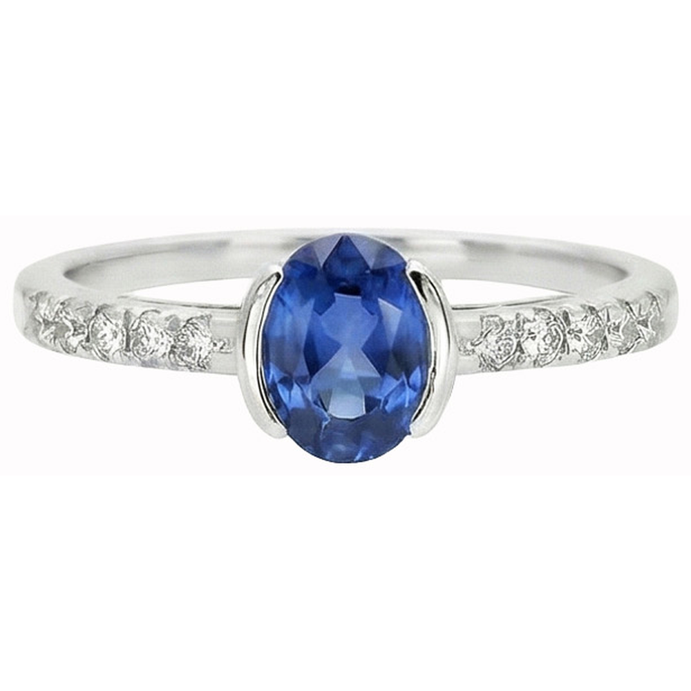echter oval diamant 1.40Karat ring Seitenansicht