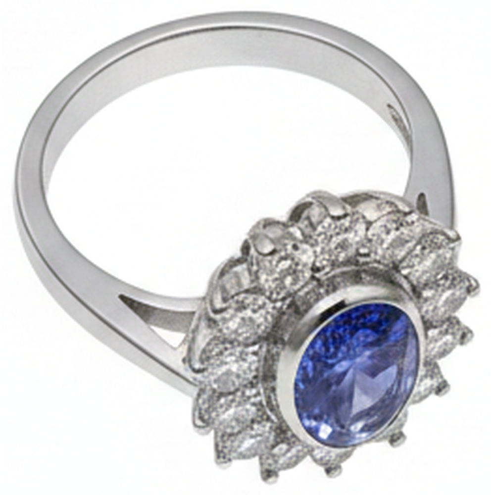 echter oval tansanit 3.30Karat ring Detailansicht