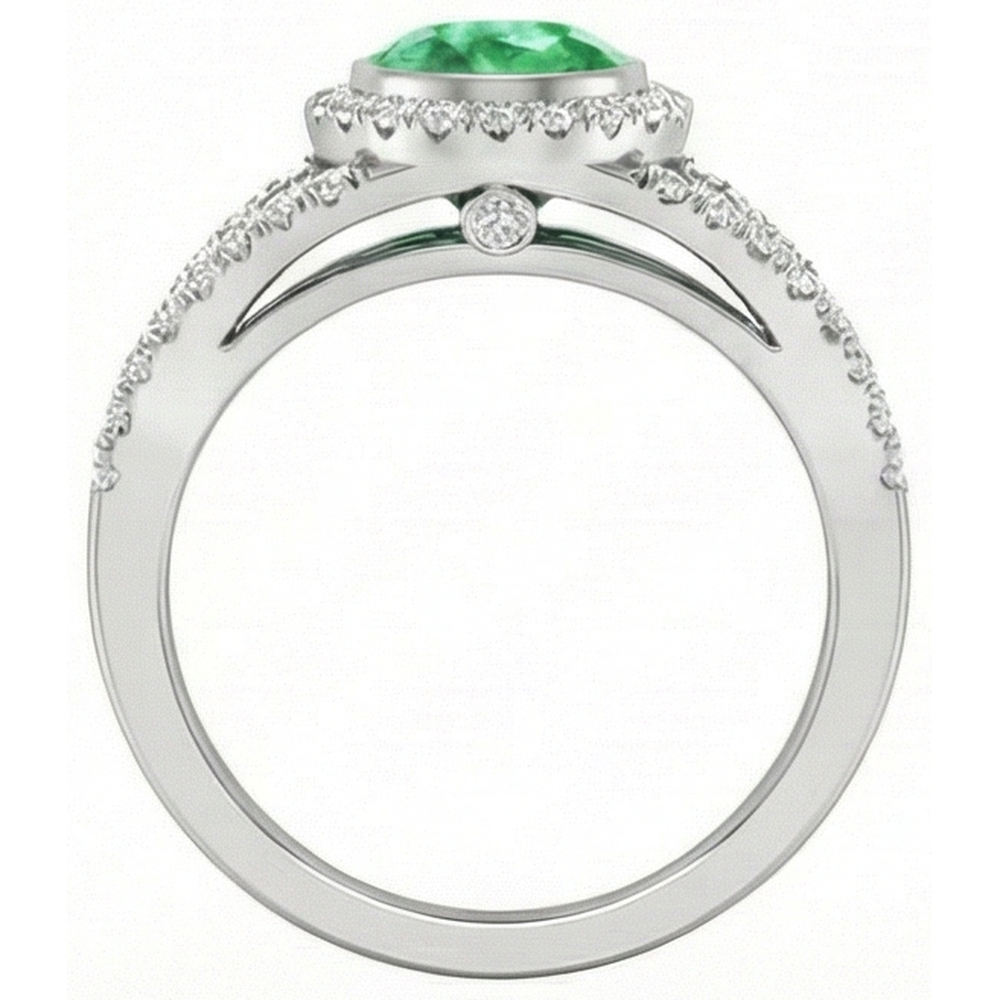 echter oval smaragd 4.25Karat ring Draufsicht