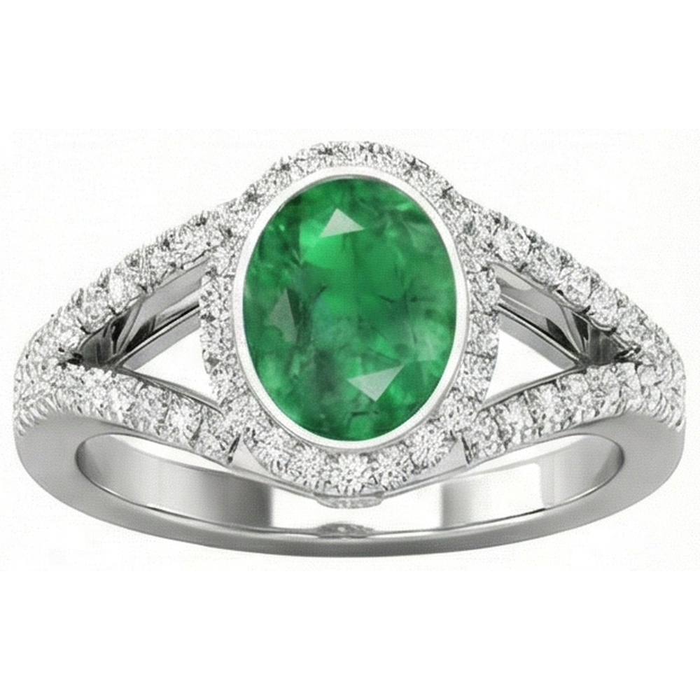 echter oval smaragd 4.25Karat ring Detailansicht