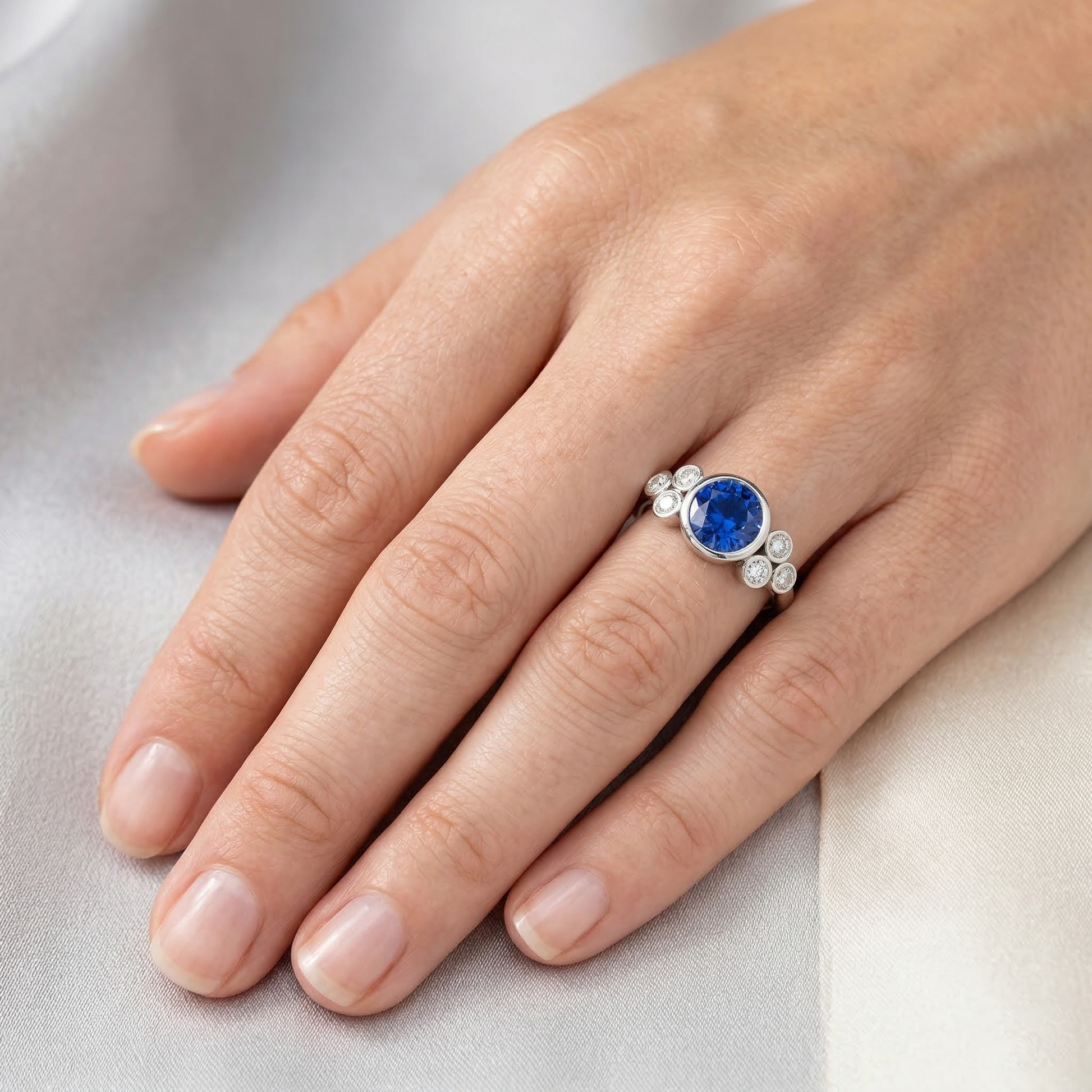 echter round diamant 2.70Karat ring mit Diamantbesatz