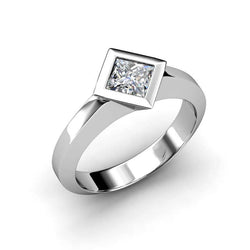 Lünette Set Princess Cut 1.50 Ct Solitär-Natürliche Diamant-Hochzeitsring