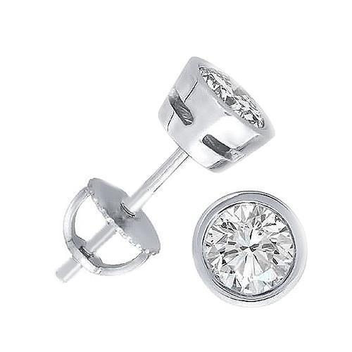 Lünette Set Solitaire 2 Karat Echt Diamant Ohrstecker Damen Schmuck