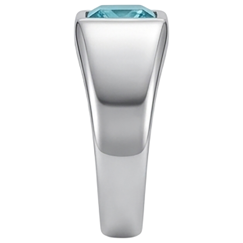 Luxuriöser Neon Paraiba Herrenring – 1 Karat 14K Weißgold
