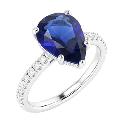 Luxuriöser Royalblauer Saphir Farbstein-Ring – 2 Karat 14K