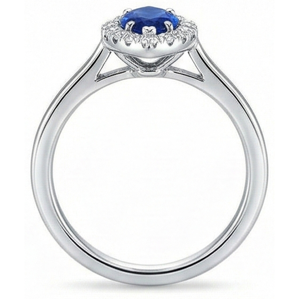 echter marquise saphir 1.25Karat ring Profilansicht