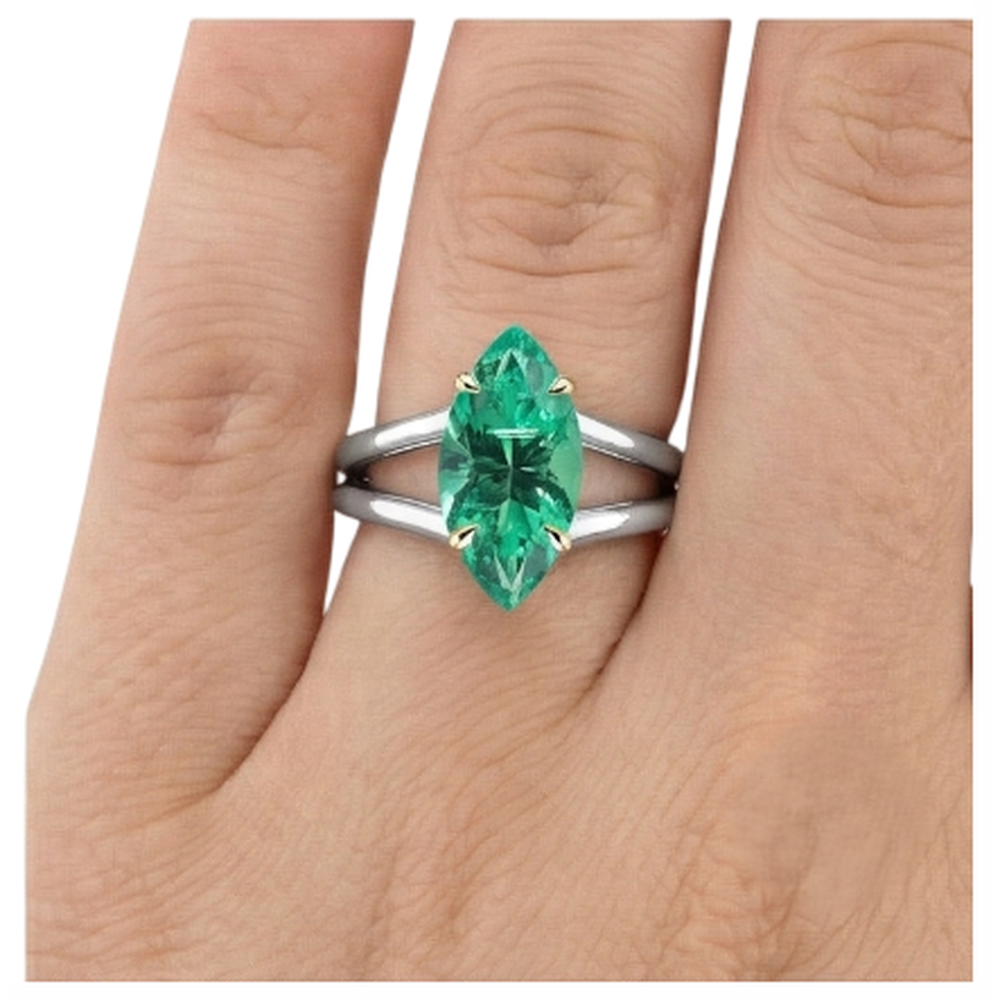 Luxuriöser Schmuckstein-Ring 4 Karat – Draufsicht