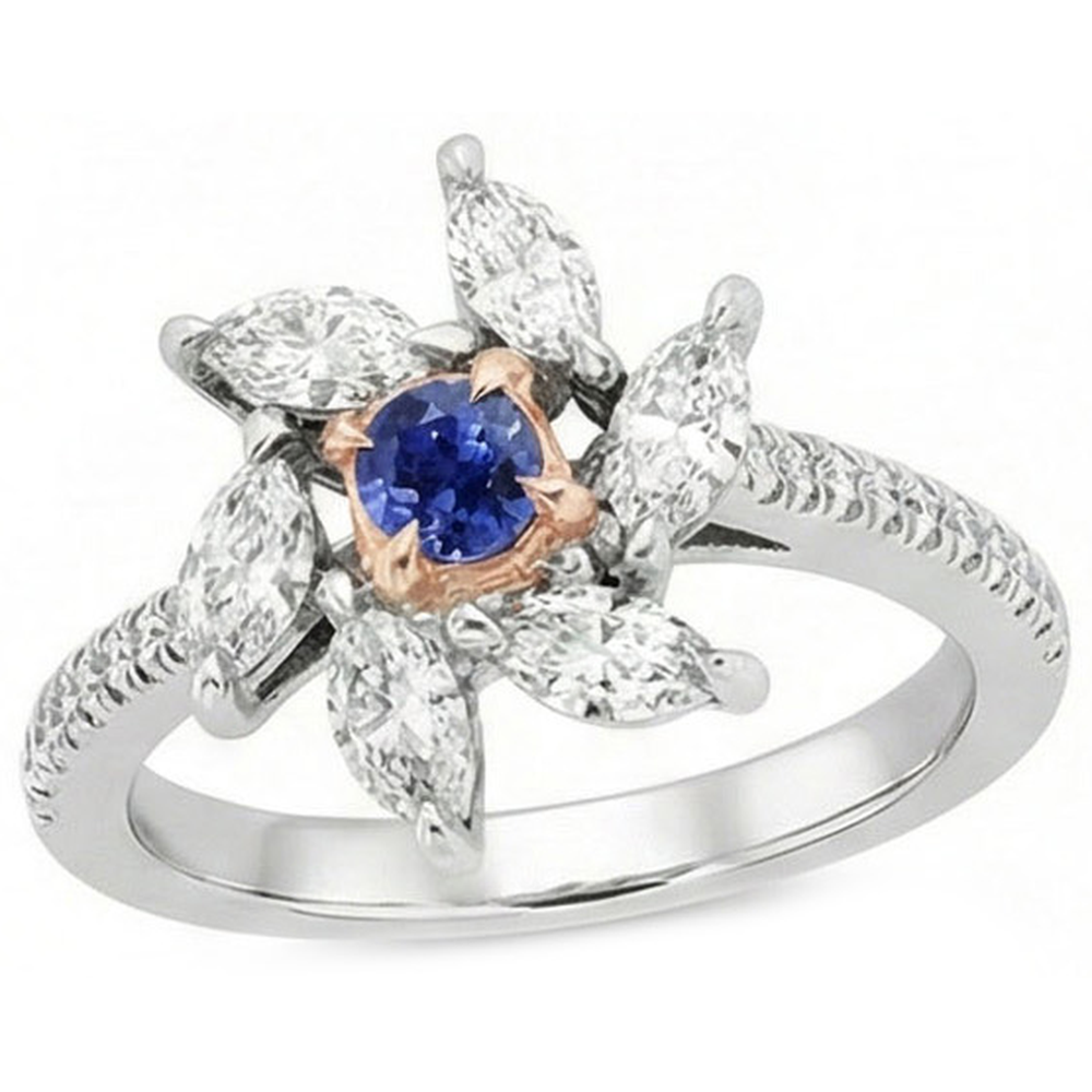 echter marquise diamant 2.50Karat ring Vorderansicht