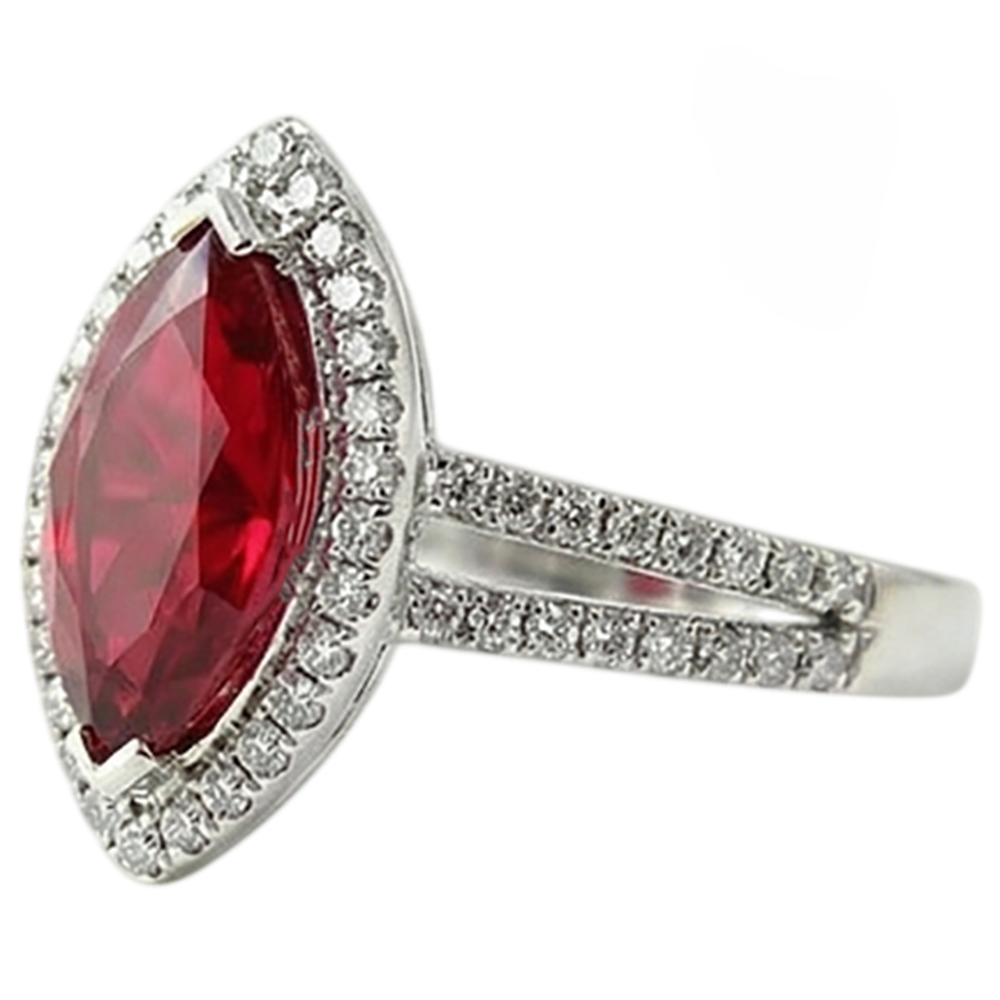 echter marquise rubin 4.50Karat ring Detailansicht