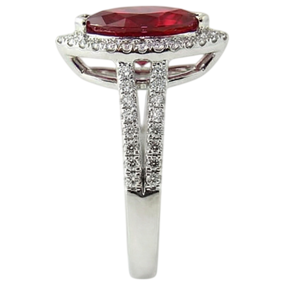 echter marquise rubin 4.50Karat ring Draufsicht