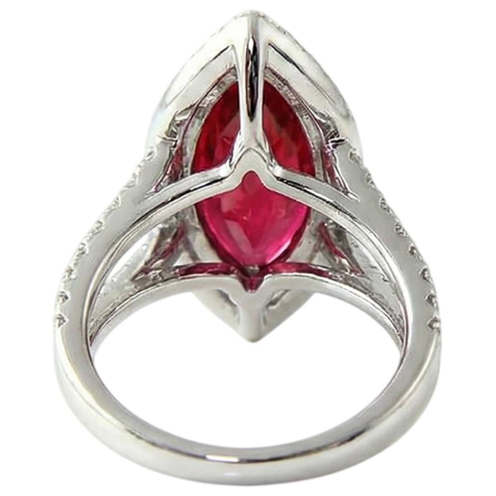 echter marquise rubin 4.50Karat ring Profilansicht
