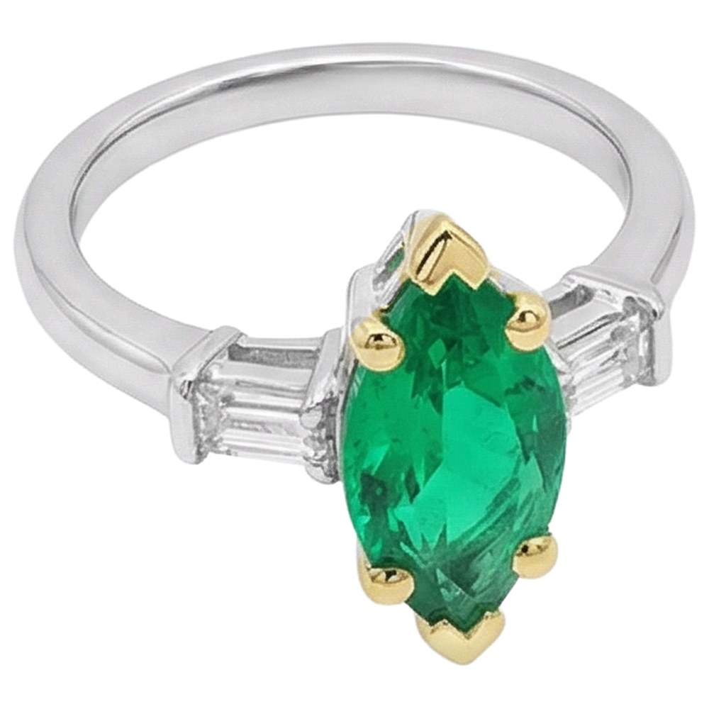 Eleganter Edler Smaragd Edelstein-Ring 3,50 Karat – Seitenansicht