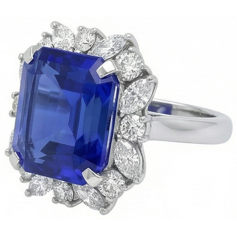 echter marquise diamant 9Karat ring Draufsicht