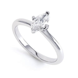 Marquise Cut 1.50 Ct Solitär-Natürliche Diamant-Ehering Weißgold