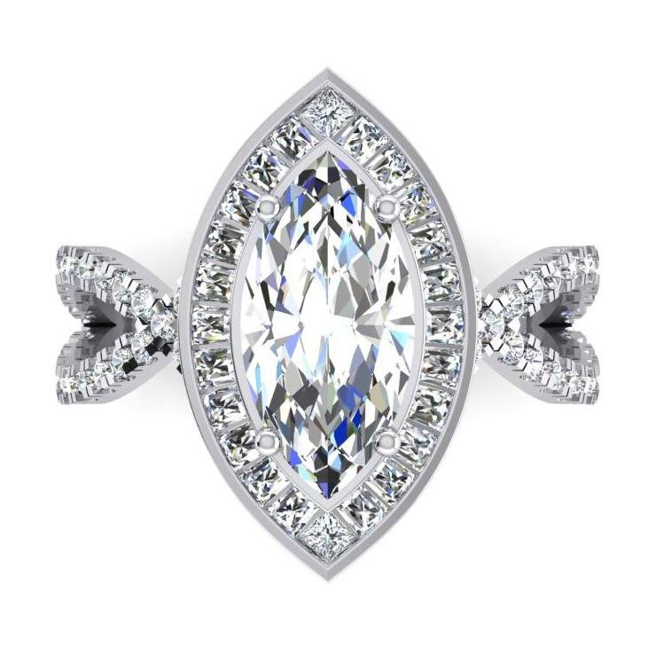 Marquise Halo Echt Diamant-Verlobungsring 5.50 Karat Damenschmuck