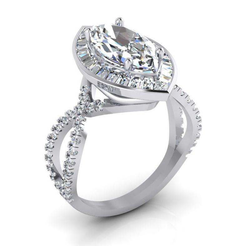 Marquise Halo Echt Diamant-Verlobungsring 5.50 Karat Damenschmuck