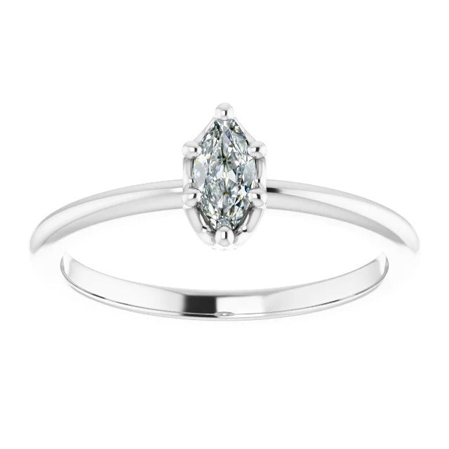 Solitär-Ring 14K Weißgold mit Edler Diamant – Hauptansicht