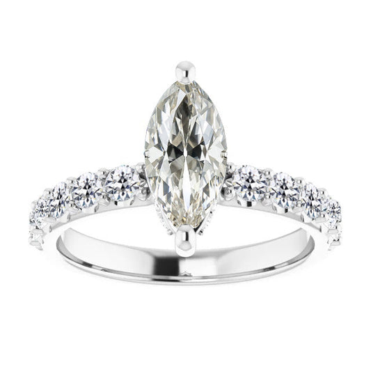 Marquise Brillant Ring in 14 Karat Weißgold – Hauptansicht