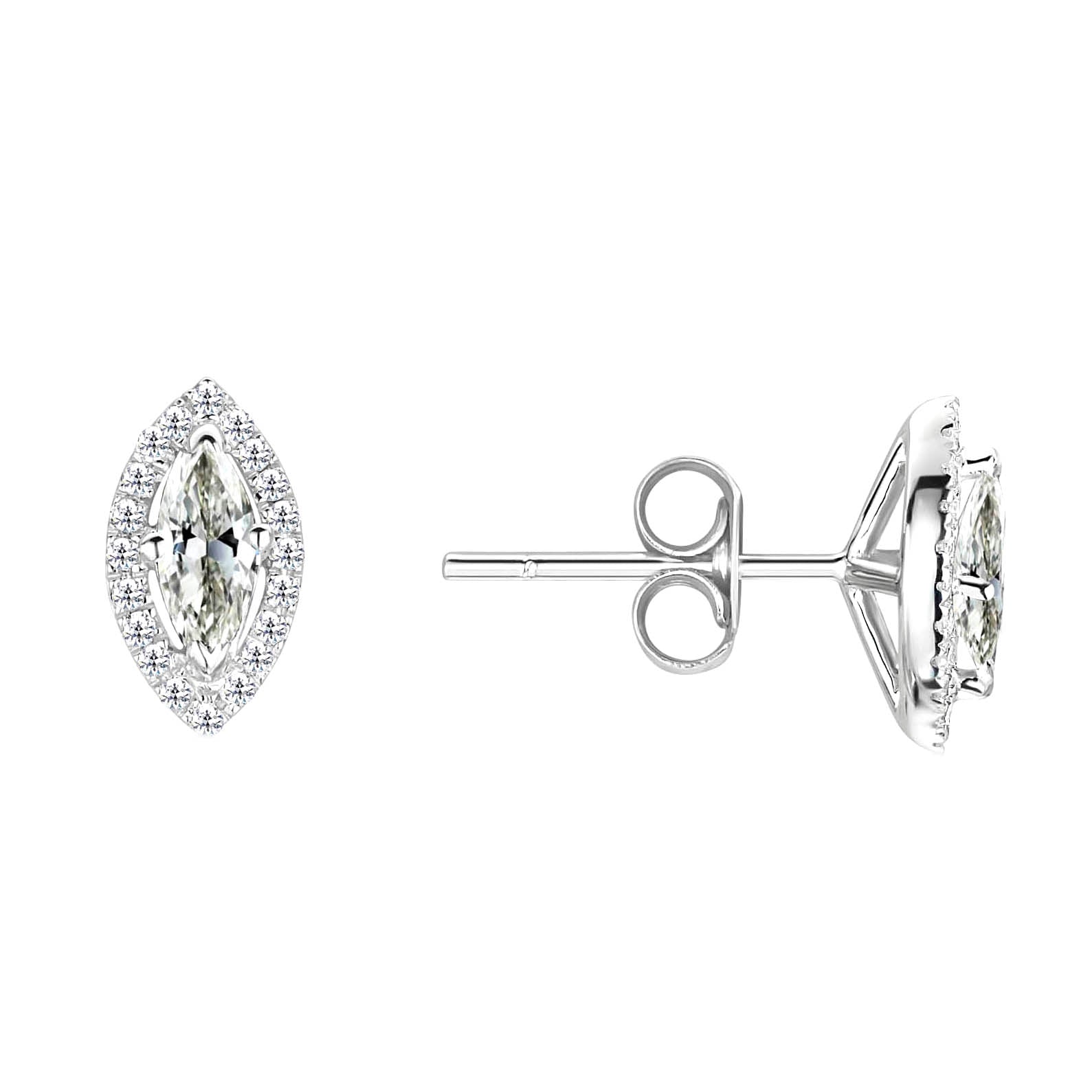 Edler Diamant Marquise Ohrhänger in 14K Weißgold – Hauptansicht