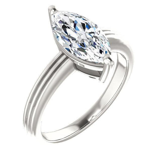 Marquise Solitaire Natürliche Diamant-Verlobungsring 2 Karat