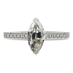 Natürlicher Diamant Akzent-Solitär-Ring – 14 Karat Weißgold 4,50