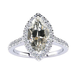 Stilvoller Halo-Fassung Ring mit Jubiläumsband Diamant – 3,50