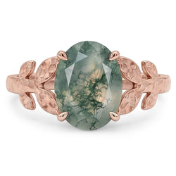 Maßgefertigter 4,0-Karat Dendritic Agate Schmuckstein-Ring