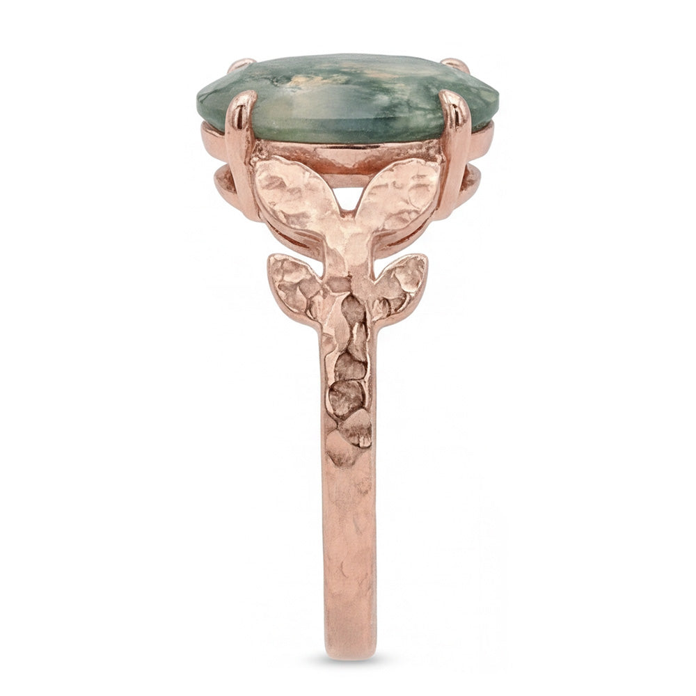 Maßgefertigter 4,0-Karat Dendritic Agate Schmuckstein-Ring