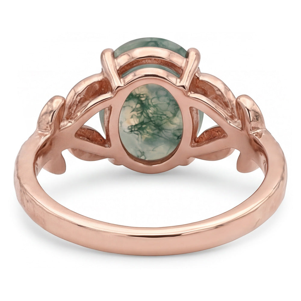 Maßgefertigter 4,0-Karat Dendritic Agate Schmuckstein-Ring