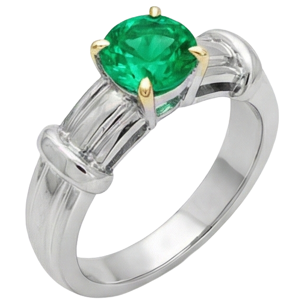 Stilvoller Smaragd Edelstein-Ring 2 Karat – Seitenansicht