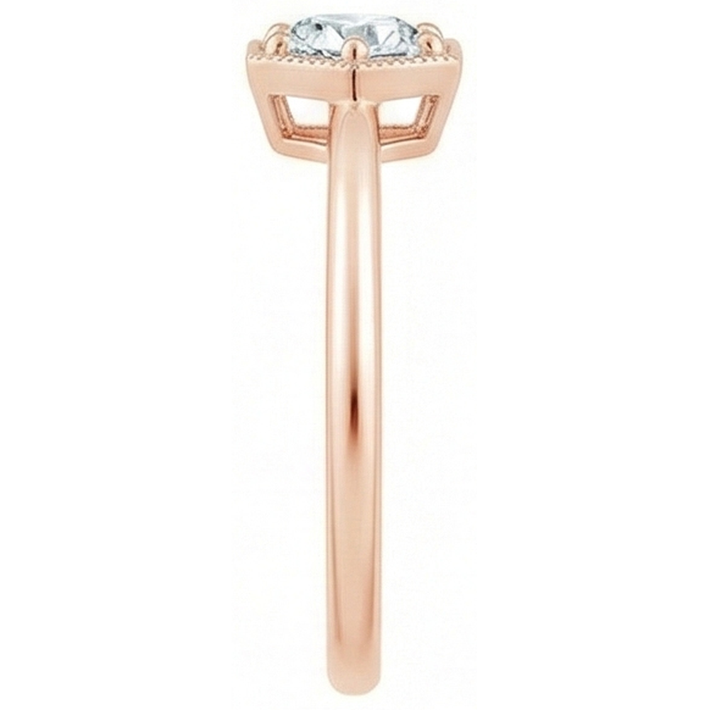 echter oval diamant 1Karat ring Profilansicht