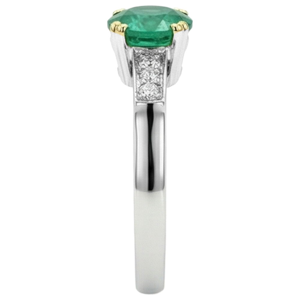 Exquisiter Kolumbianischer Smaragd Edelstein-Ring 2 Karat – Draufsicht