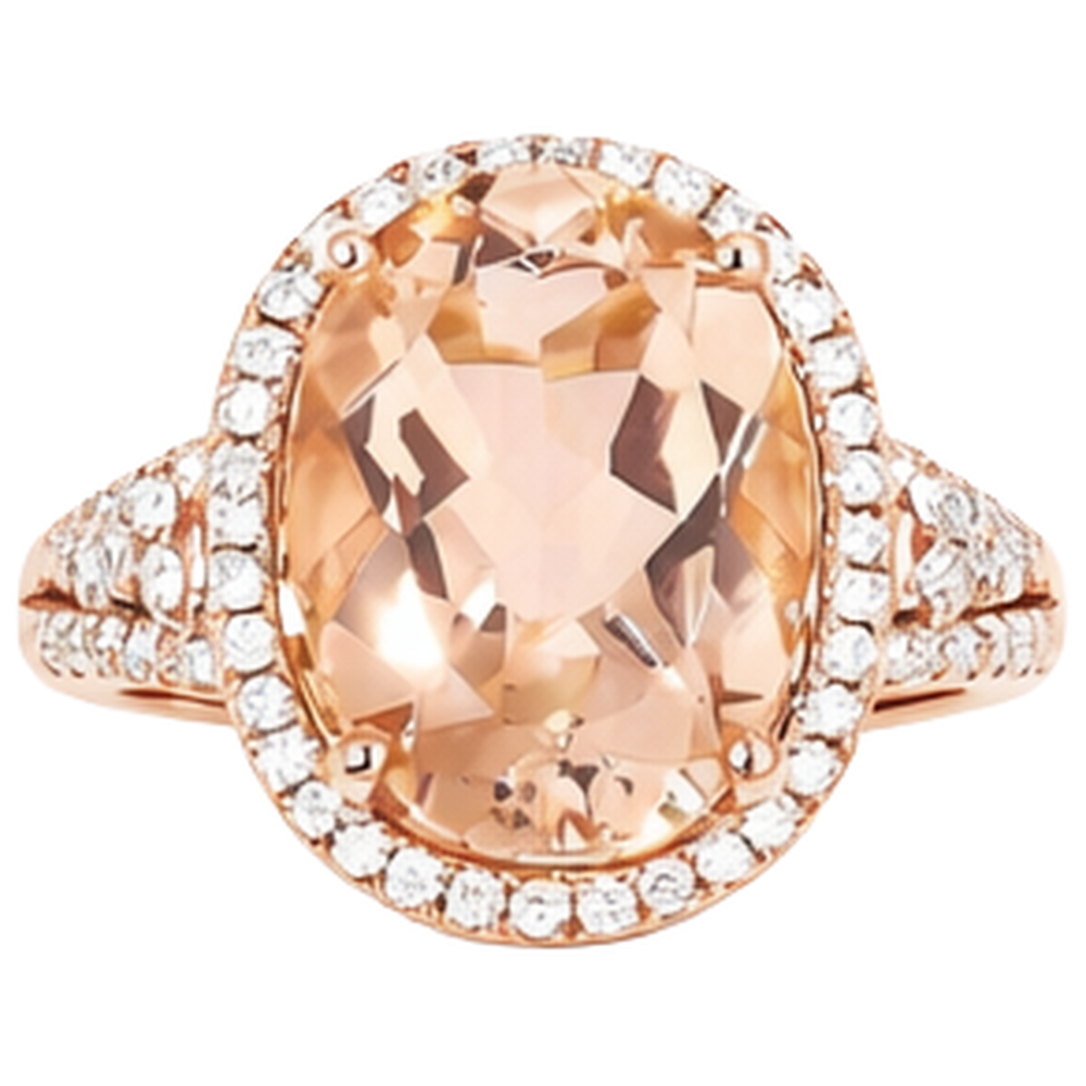 echter oval morganit 5Karat ring Seitenansicht
