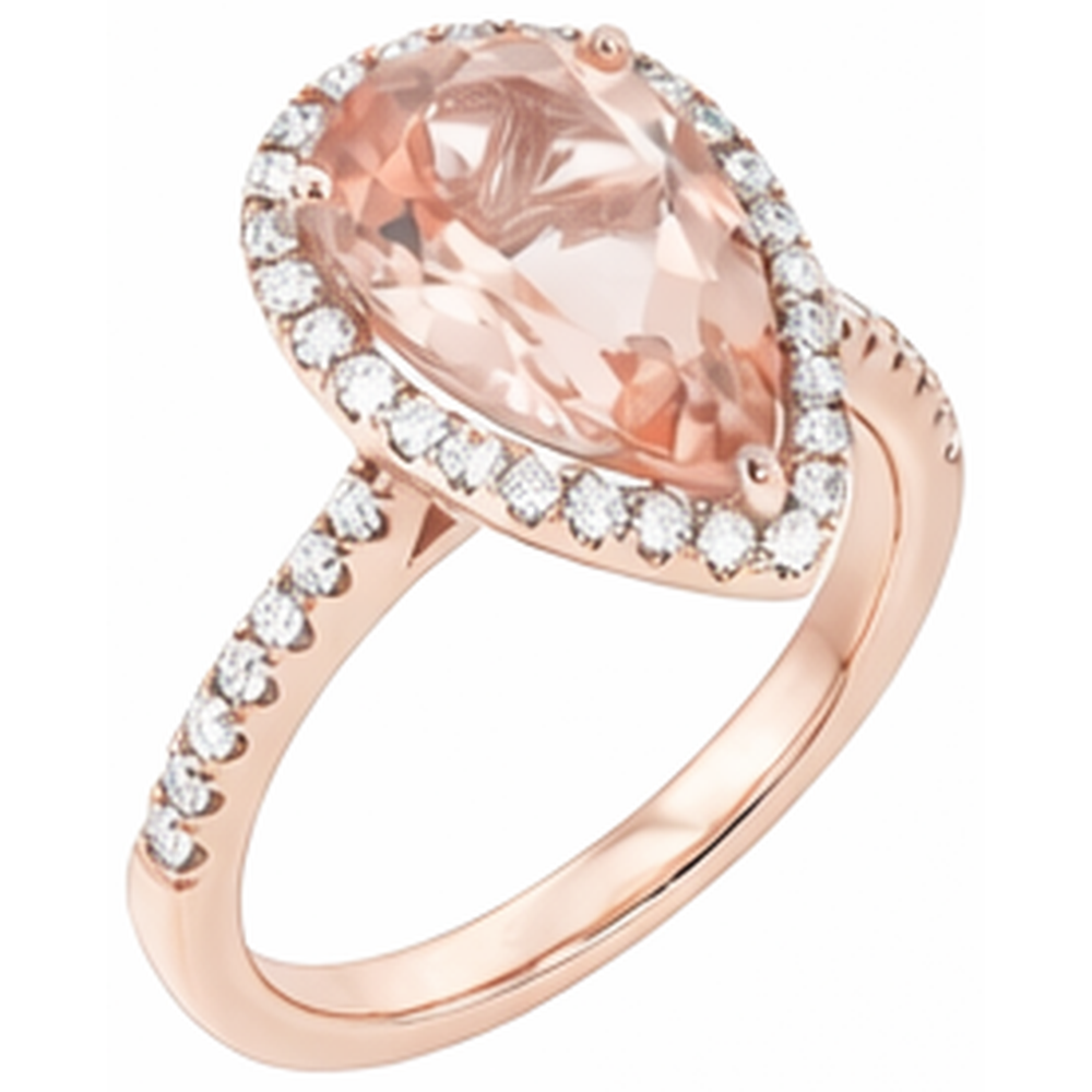 echter round morganit 2.75Karat ring Detailansicht