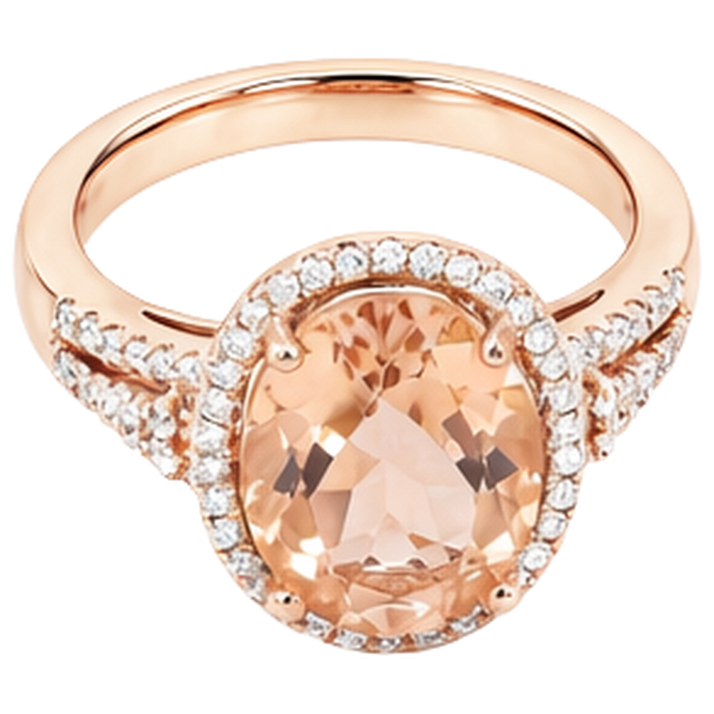 echter oval morganit 5Karat ring Detailansicht