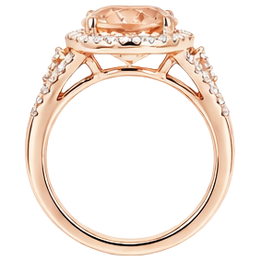 echter oval morganit 5Karat ring Profilansicht