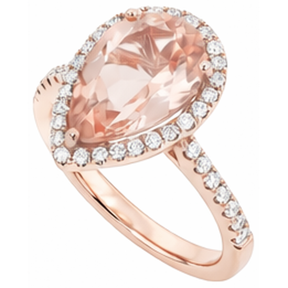 echter round morganit 2.75Karat ring Draufsicht