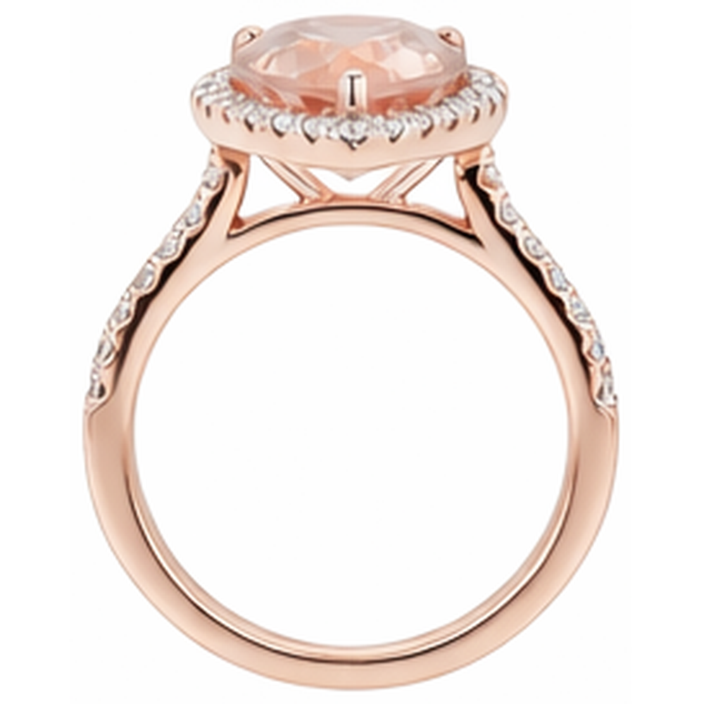 echter round morganit 2.75Karat ring Profilansicht