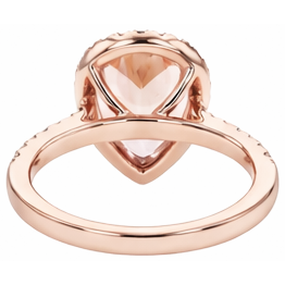 echter round morganit 2.75Karat ring auf Weiß