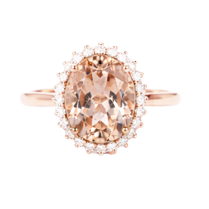 echter oval morganit 11.75Karat ring Seitenansicht