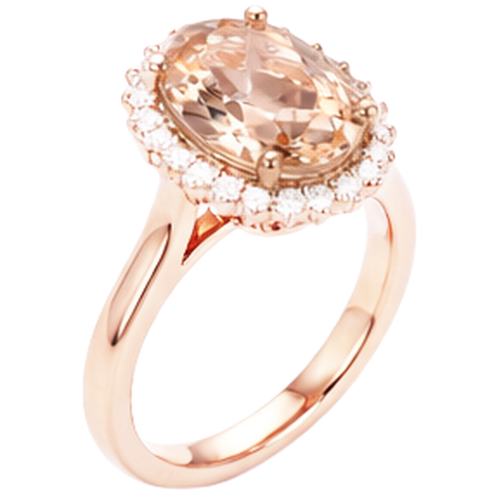 echter oval morganit 11.75Karat ring Detailansicht