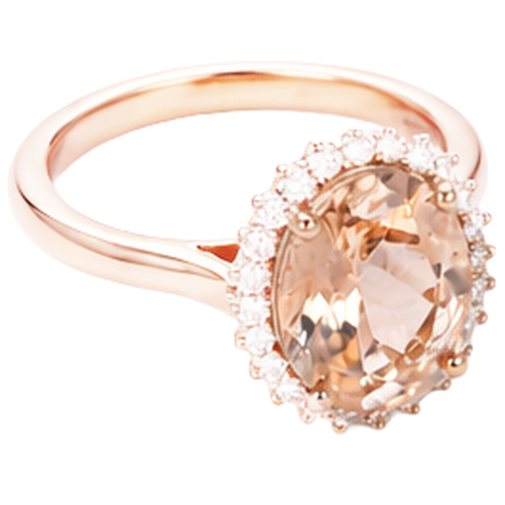 echter oval morganit 11.75Karat ring Draufsicht