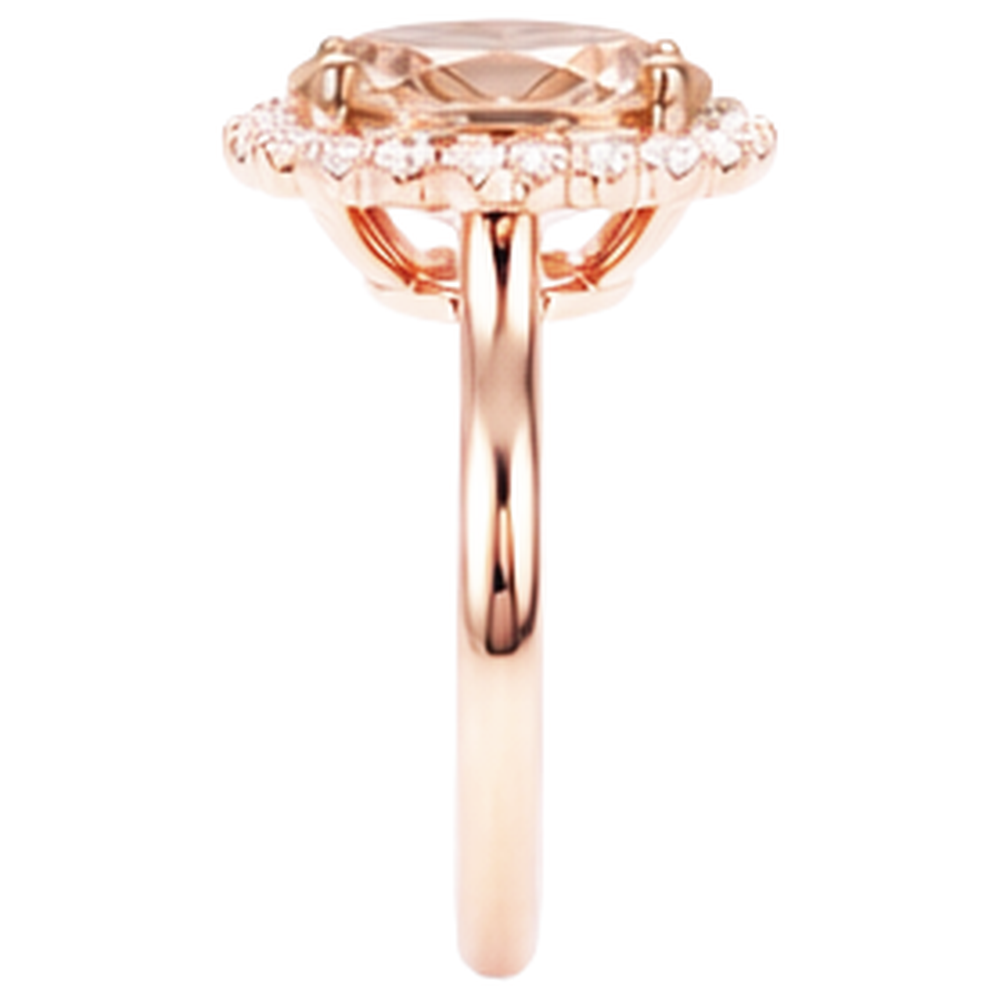 echter oval morganit 11.75Karat ring Profilansicht